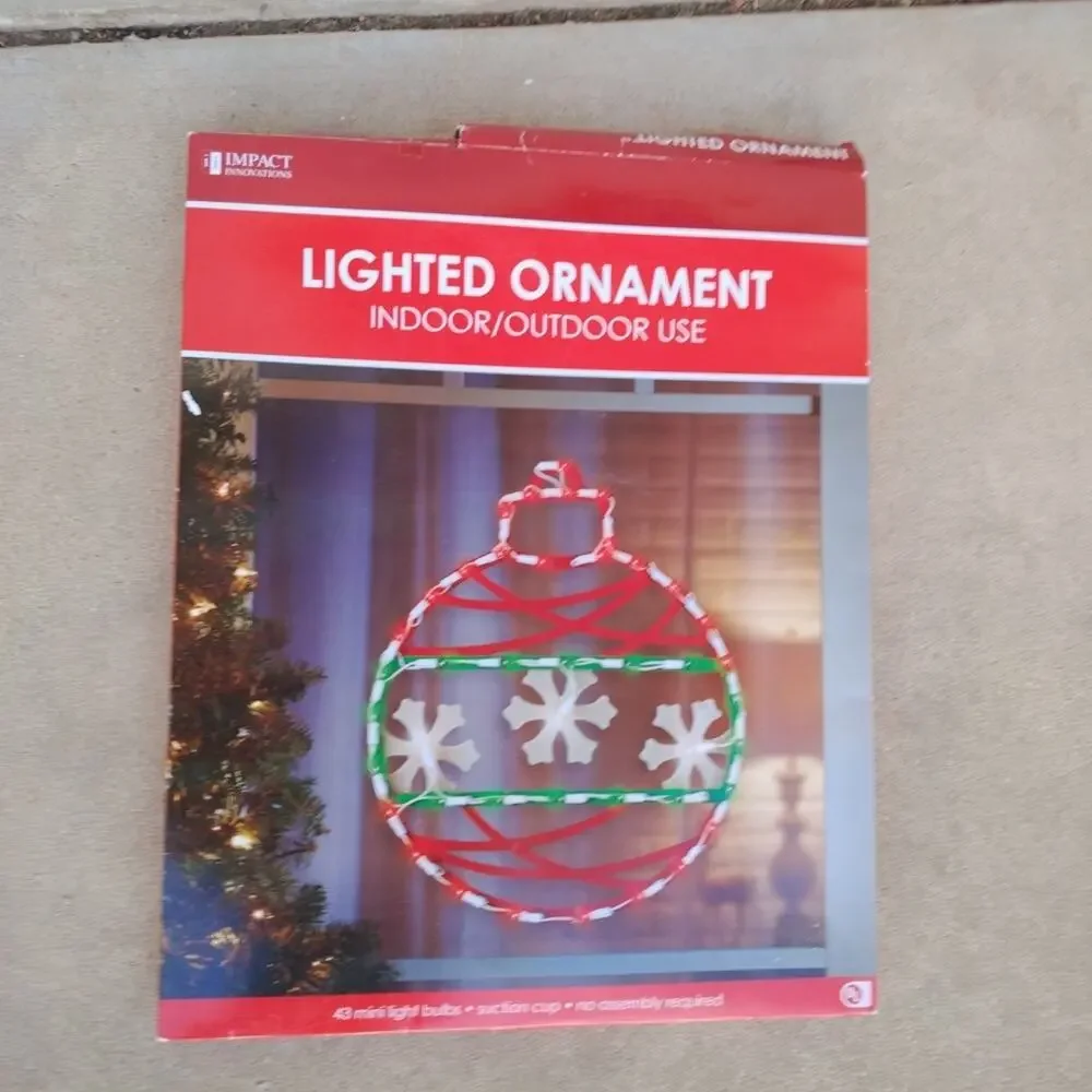 Lighted Christmas Ornament Tested Outside Decoration Red Green